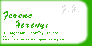 ferenc herenyi business card